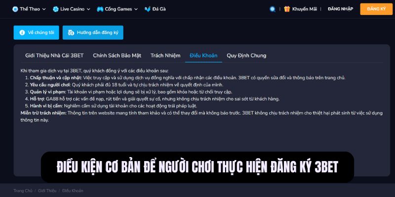 Đăng Ký 3BET