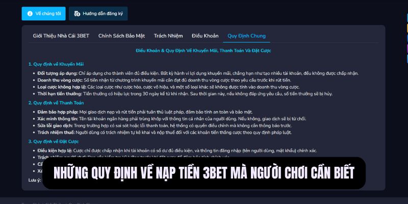 Nạp Tiền 3BET