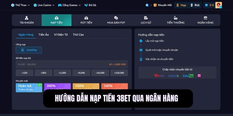 Nạp Tiền 3BET