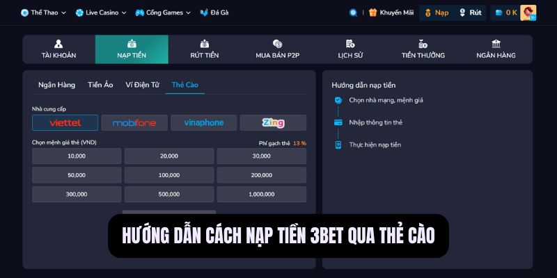 Nạp Tiền 3BET